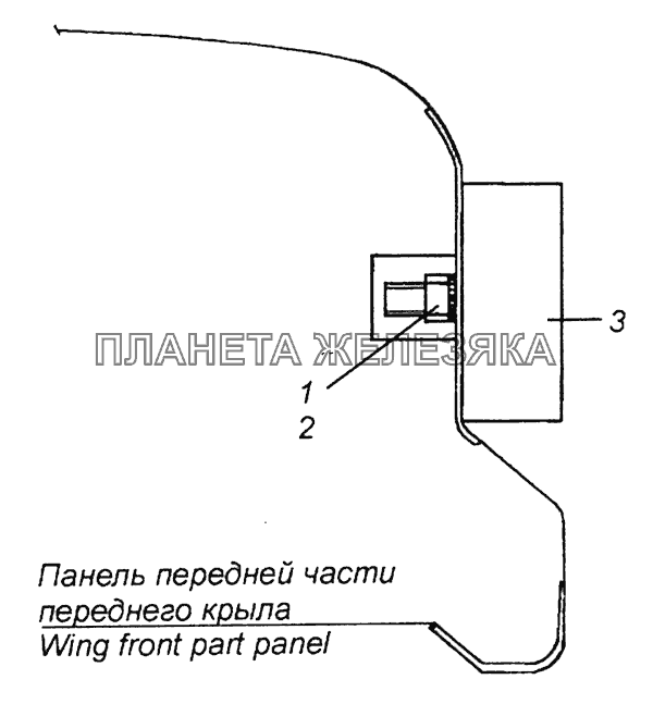 54115-3731001 Установка боковых габаритных фонарей на переднем крыле КамАЗ-43255 (Евро-2) 54115-3731001 Установка боковых габаритных фонарей на переднем крыле КамАЗ-43255 (Евро-2)