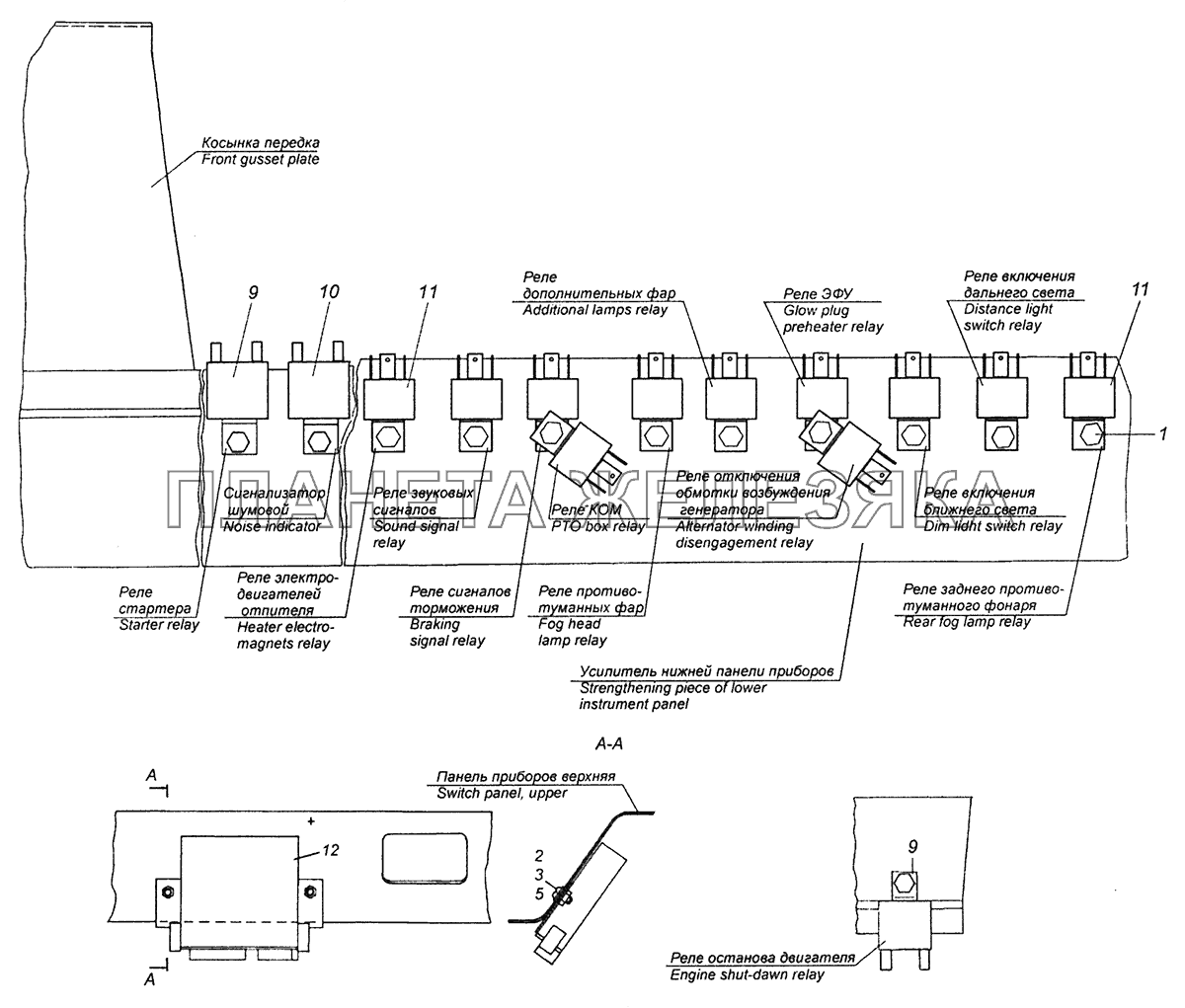 6520-3747001 Установка реле КамАЗ-43255 (Евро-2)