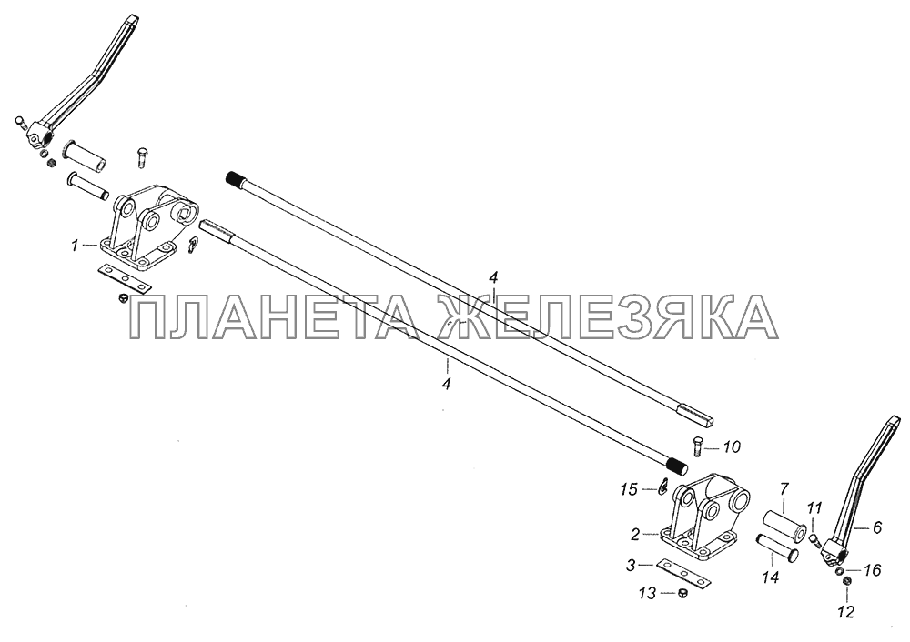 5320-5000003 Переднее крепление и механизм уравновешивания кабины КамАЗ-43255 (Евро-2) 5320-5000003 Переднее крепление и механизм уравновешивания кабины КамАЗ-43255 (Евро-2)