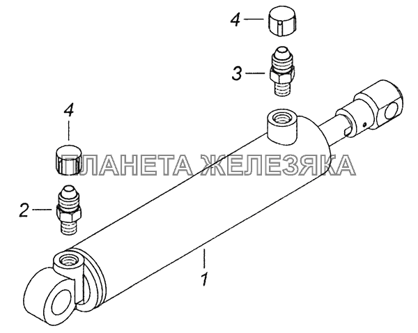 4310-5003014 Цилиндр опрокидывающего механизма кабины КамАЗ-43255 (Евро-2)