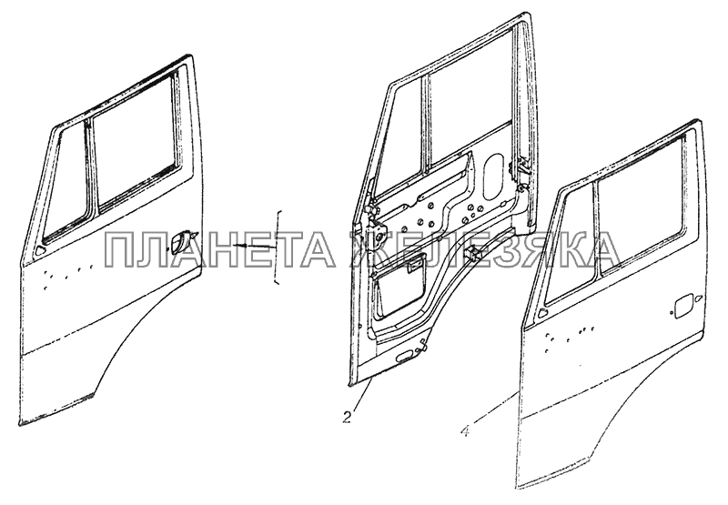 53205-6100015 Дверь левая КамАЗ-43255 (Евро-2)
