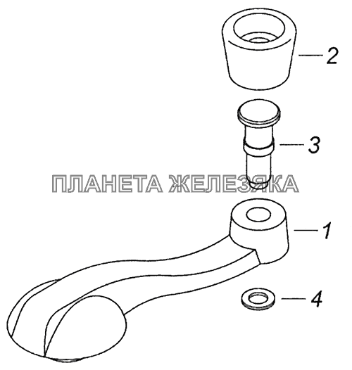 5320-6104060 Ручка стеклоподъемника КамАЗ-43255 (Евро-2)