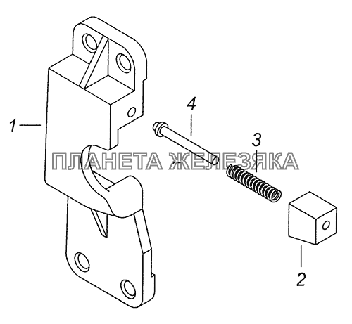 5320-6105035-10 Фиксатор замка левый КамАЗ-43255 (Евро-2)