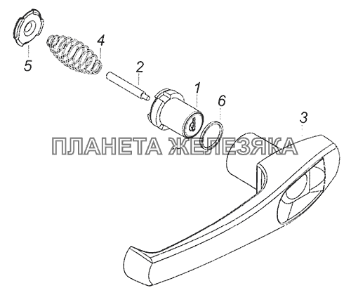 5320-6105150 Ручка двери наружная в сборе КамАЗ-43255 (Евро-2)