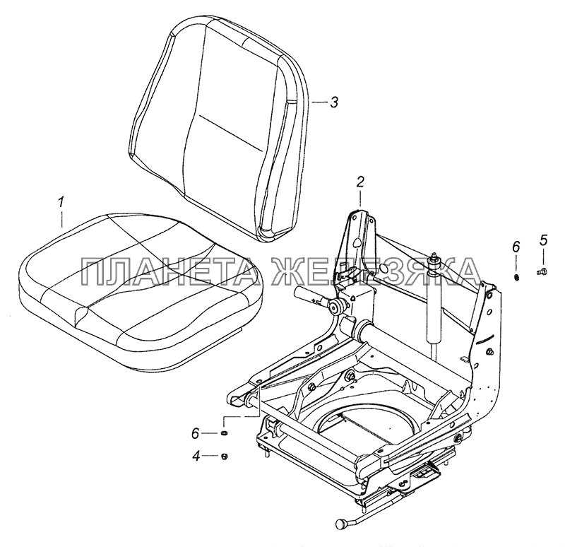 53205-6800010 Сидение водителя КамАЗ-43255 (Евро-2)