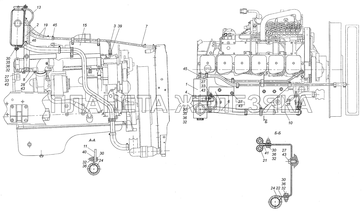 4308-1311005 Установка расширительного бачка КамАЗ-43255 (Евро-2)