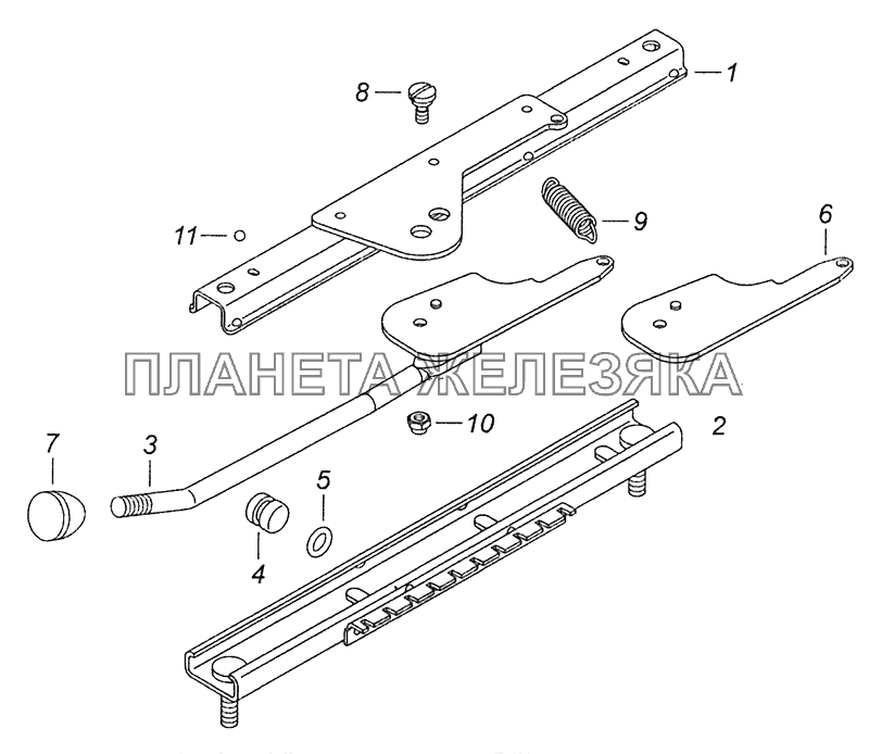 5320-6804111 Механизм перемещения сиденья водителя КамАЗ-43255 (Евро-2)