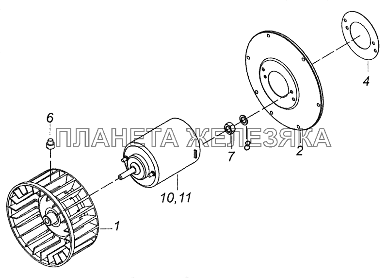 5320-8118069 Колесо рабочее с электродвигателем КамАЗ-43255 (Евро-2)