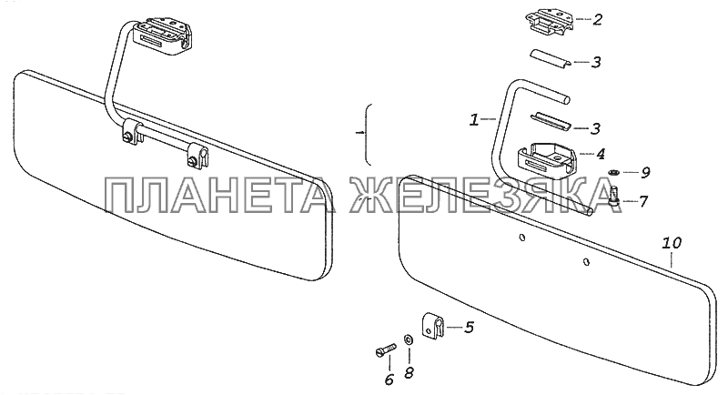 5320-8204011\10 Козырек противосолнечный с обивкой левыйЛправый КамАЗ-43255 (Евро-2)