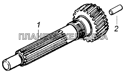 141.1701027-30 Вал первичный коробки передач со втулкой КамАЗ-43255 (Евро-2)