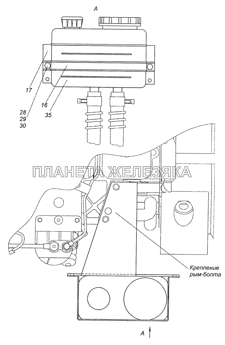 4308-3400019 Установка бачка КамАЗ-43255 (Евро-2)