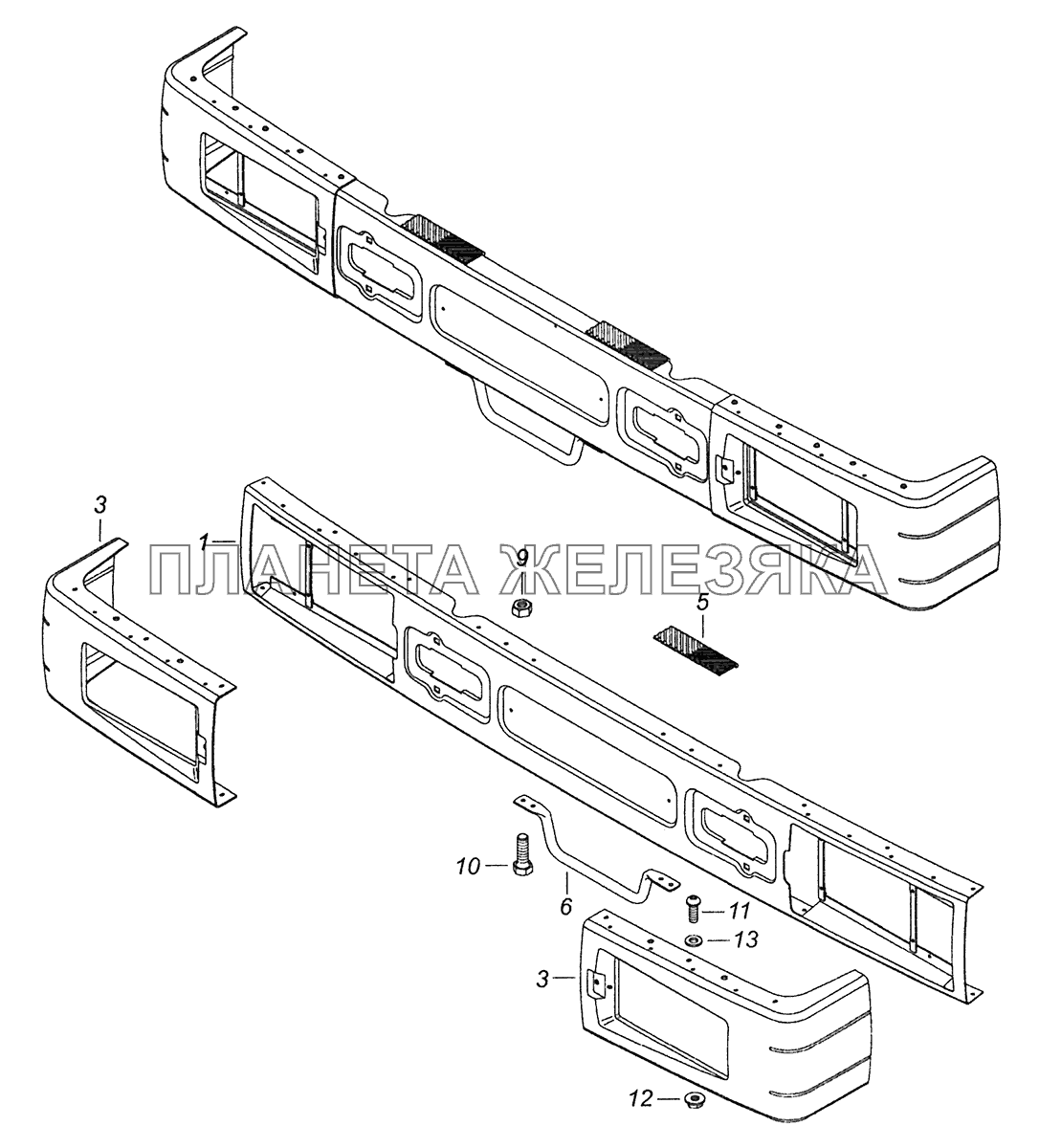 5325-2803005 Буфер передний с клыками КамАЗ-43255 (Евро-3)