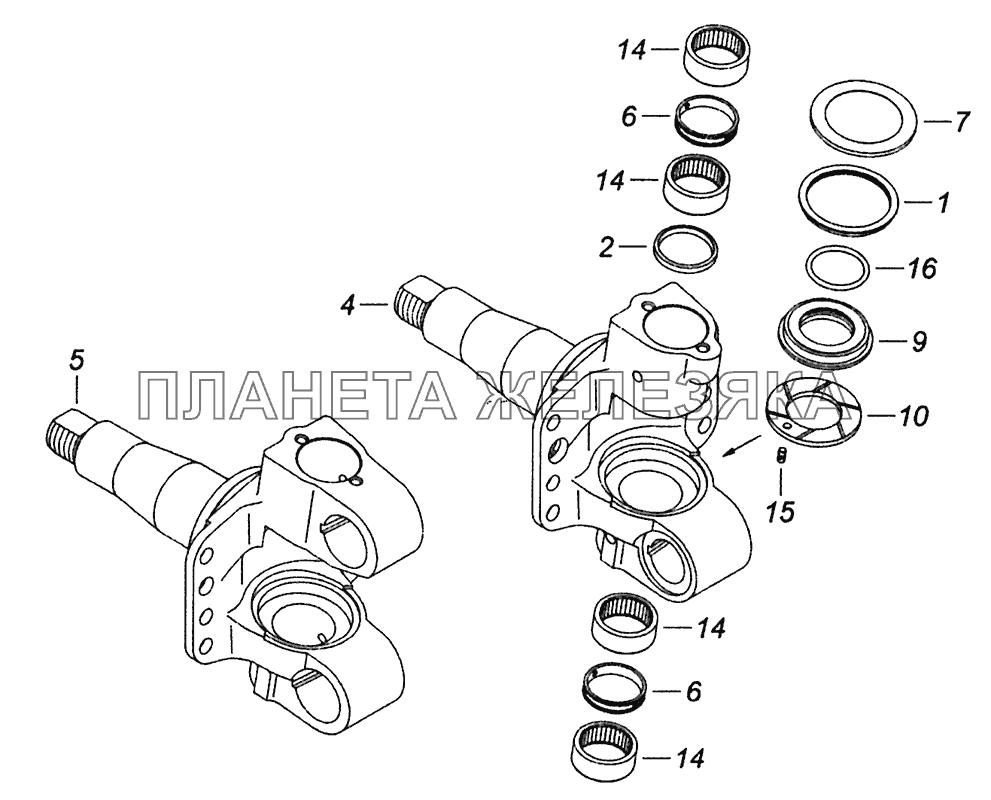 53205-3001012-10 Кулак поворотный КамАЗ-43255 (Евро-3)