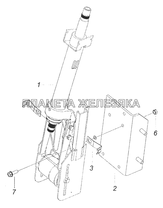 6520-3444075-19 Колонка рулевого управления с кронштейном КамАЗ-43255 (Евро-3)