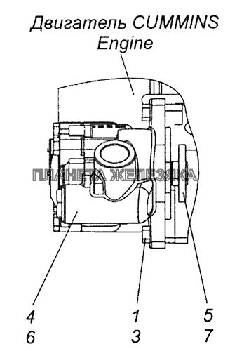 43255-3407001 Установка насоса ГУР КамАЗ-43255 (Евро-3)