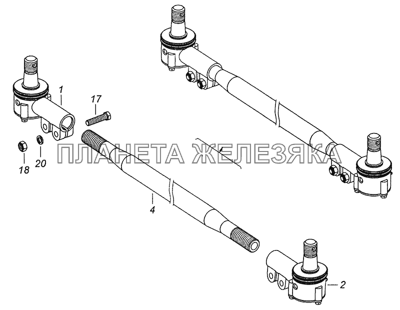 5297-3414052 Тяга рулевой трапеции КамАЗ-43255 (Евро-3) 5297-3414052 Тяга рулевой трапеции КамАЗ-43255 (Евро-3)