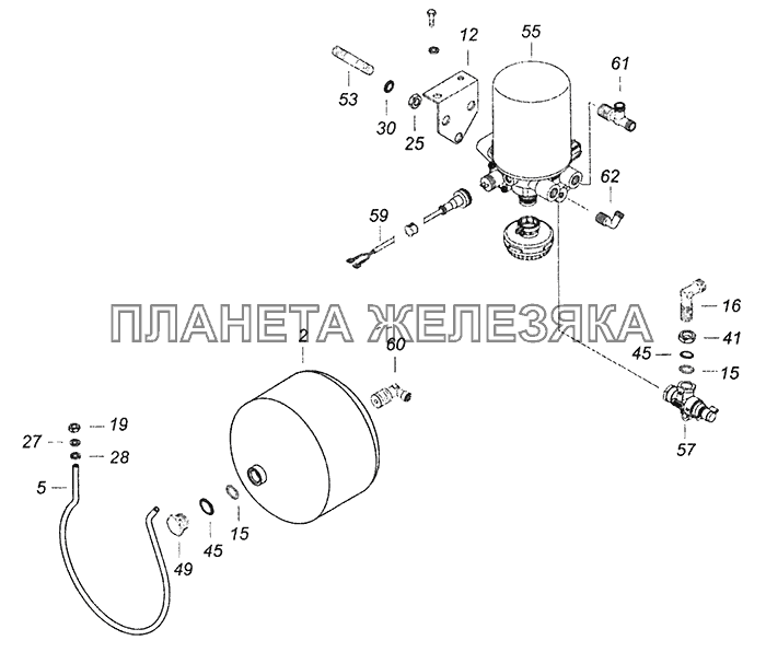 43114-3500011-04 Установка осушителя КамАЗ-43255 (Евро-3)