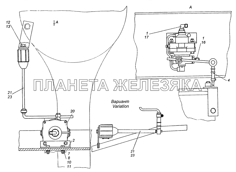 43253-3500033-04 Установка регулятора тормозных сил КамАЗ-43255 (Евро-3)