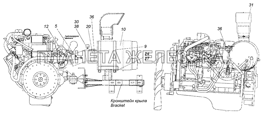 43255-1109001 Установка воздушного фильтра КамАЗ-43255 (Евро-3)