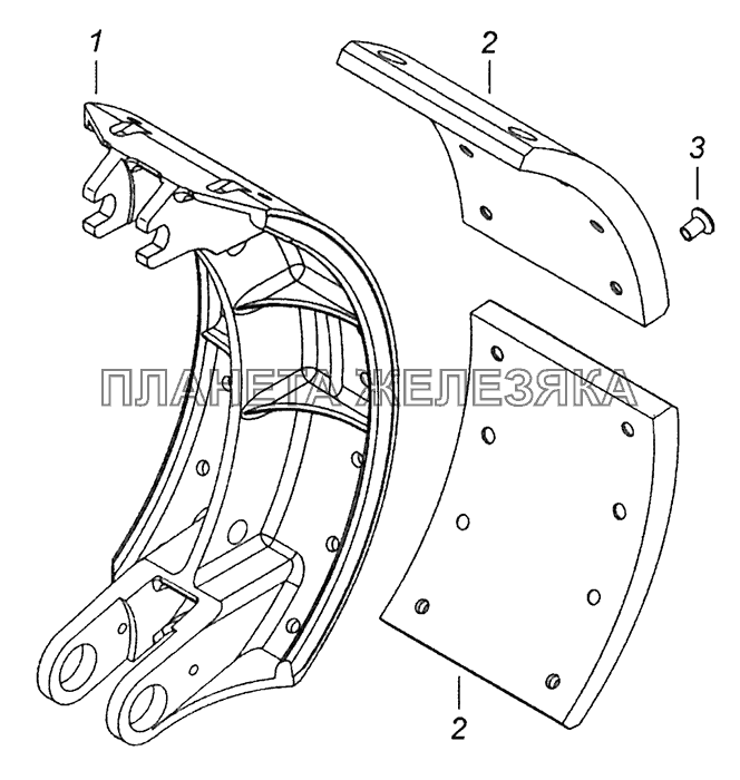 53229-3501090-40 Колодка тормоза с накладками КамАЗ-43255 (Евро-3)