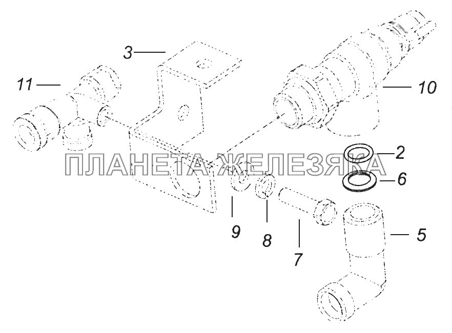 65115-3531010-80 Установка клапана накачки шин КамАЗ-43255 (Евро-3) 65115-3531010-80 Установка клапана накачки шин КамАЗ-43255 (Евро-3)