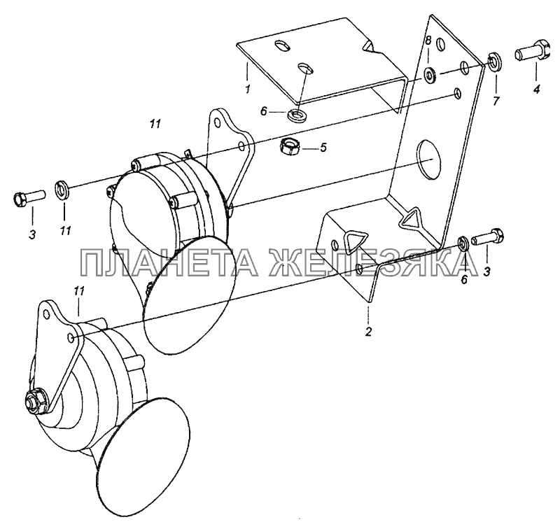 5320-3721001-10 Установка звуковых электрических сигналов КамАЗ-43255 (Евро-3)