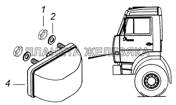 53215-3726001 Установка бокового повторителя указателя поворота КамАЗ-43255 (Евро-3)