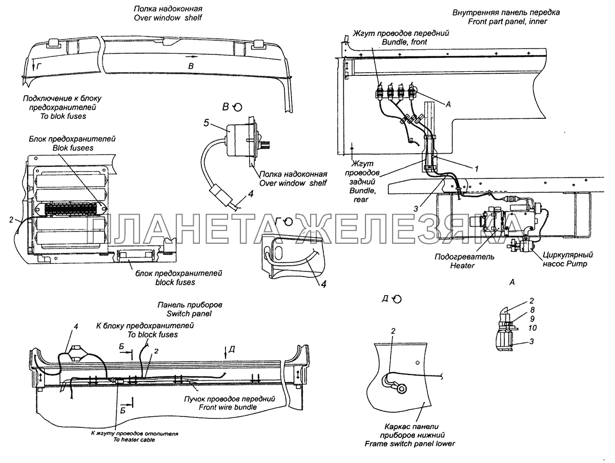 65228-3741001 Установка электрооборудования подогревателя КамАЗ-43255 (Евро-3)