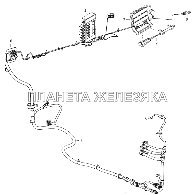 65115-4000010-23 Система управления двигателем. Расположение КамАЗ-43255 (Евро-3)