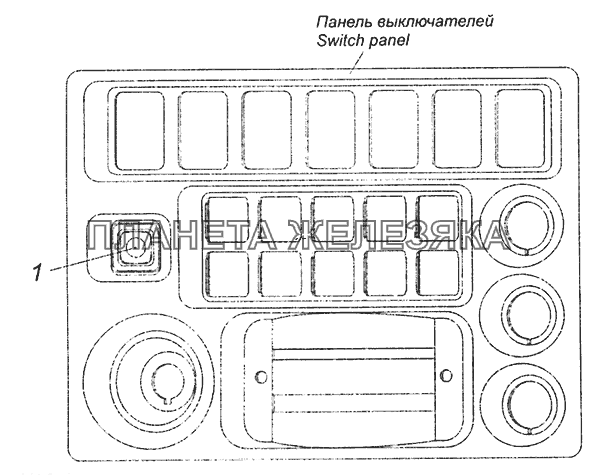 4308-4011034 Установка переключателей на панели выключателей КамАЗ-43255 (Евро-3)
