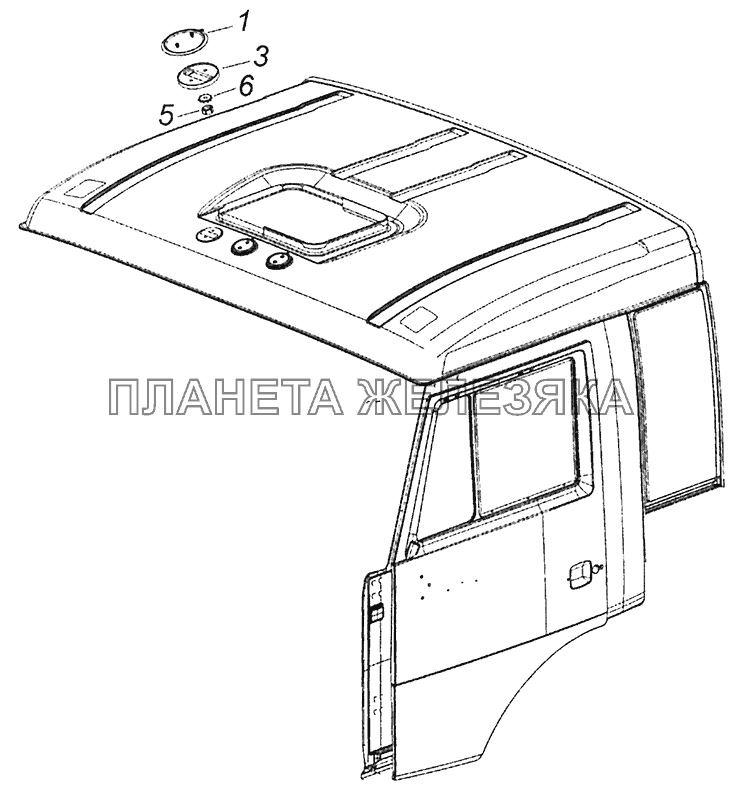 6460-5000080 Установка заглушек на крыше КамАЗ-43255 (Евро-3)