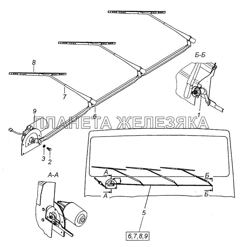 6520-5205001 Установка стеклоочистителя КамАЗ-43255 (Евро-3)