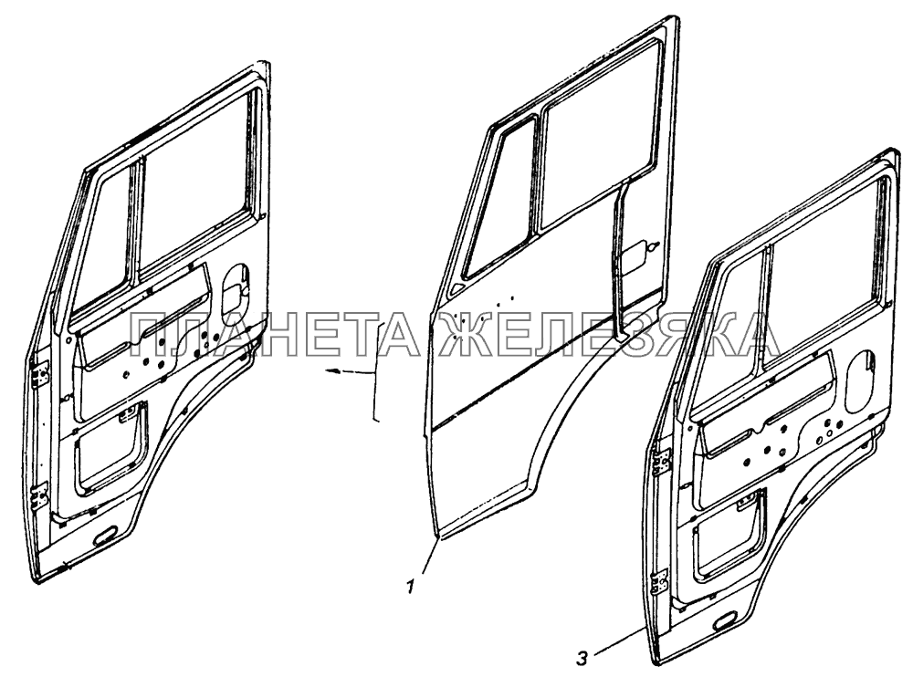 53205-6100014 Дверь правая КамАЗ-43255 (Евро-3)