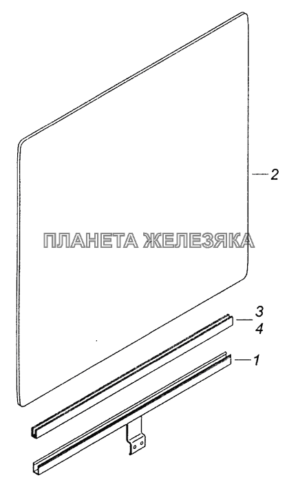 53205-6103210 Стекло двери опускное КамАЗ-43255 (Евро-3)