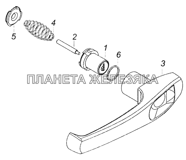 5320-6105150 Ручка двери наружная КамАЗ-43255 (Евро-3) 5320-6105150 Ручка двери наружная КамАЗ-43255 (Евро-3)