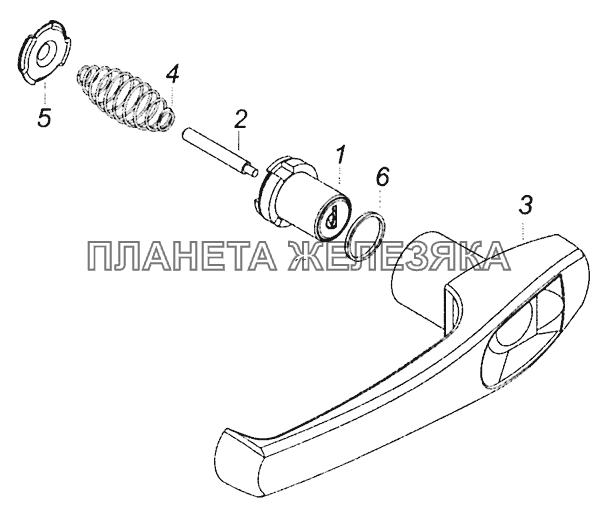 5320-6105150 Ручка двери наружная КамАЗ-43255 (Евро-3)