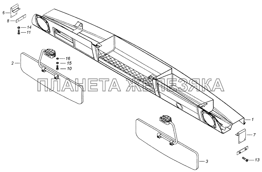 53205-8213005 Установка надоконной полки и противосолнечных козырьков КамАЗ-43255 (Евро-3)