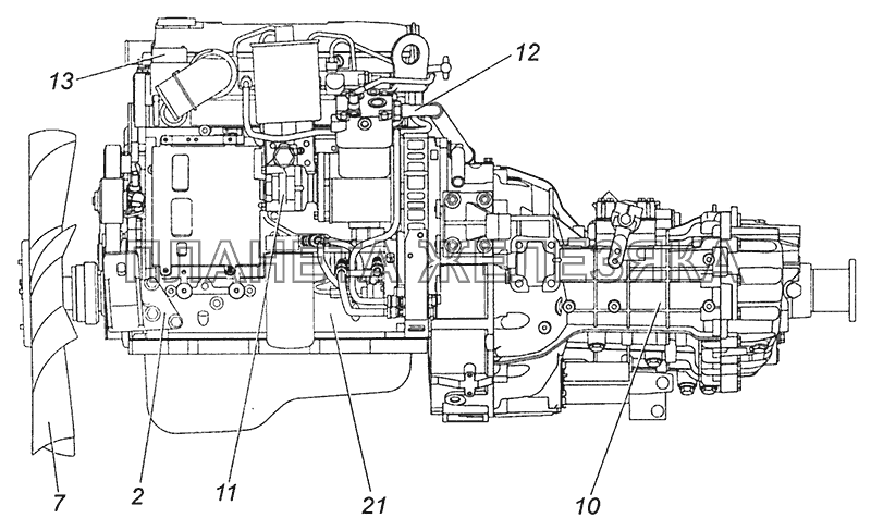 43255-1000252-60 Агрегат силовой, укомплектованный для установки на автомобиль КамАЗ-43255 (Евро-3)