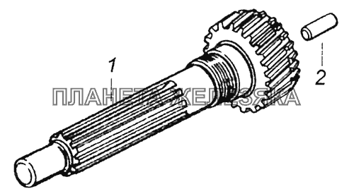141.1701027-30 Вал первичный коробки передач со втулкой КамАЗ-43255 (Евро-3)