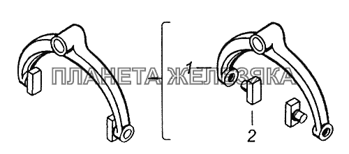 14.1702026 Вилка переключения 2-ой и 3-ей передач КамАЗ-43255 (Евро-3)