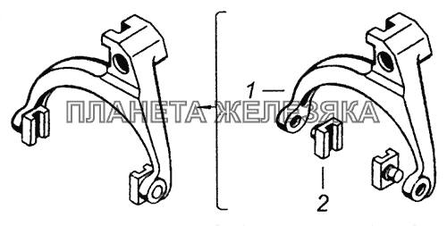 14.1702031 Вилка переключения 4-ой и 5-ой передач КамАЗ-43255 (Евро-3)