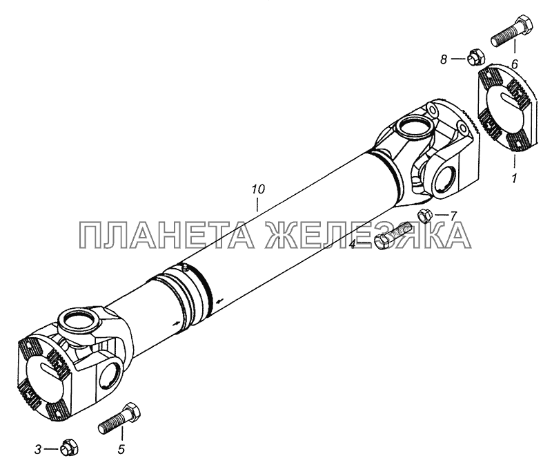 43255-2200001-50 Установка карданного вала КамАЗ-43255 (Евро-3)