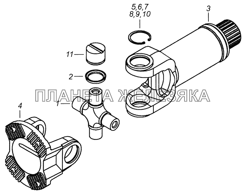 53205-2205050 Вилка скользящая с шарниром КамАЗ-43255 (Евро-3) 53205-2205050 Вилка скользящая с шарниром КамАЗ-43255 (Евро-3)