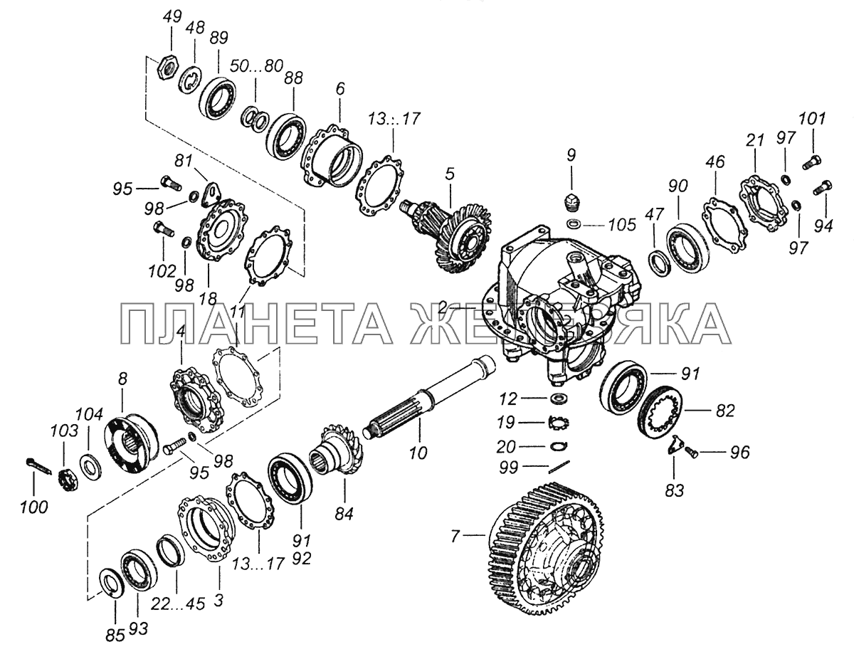 43253-2402010-10 Передача главная заднего моста КамАЗ-43255 (Евро-3)