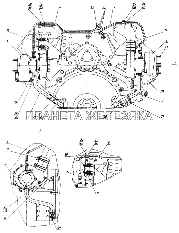 Установка турбокомпрессора ТКР-7Н-1 КамАЗ-4326