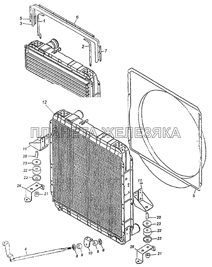 Установка радиатора и уплотнителей радиатора КамАЗ-4326