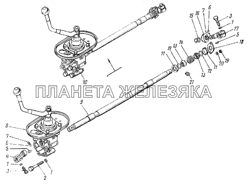Привод управления механизмом переключения передач КамАЗ-4326
