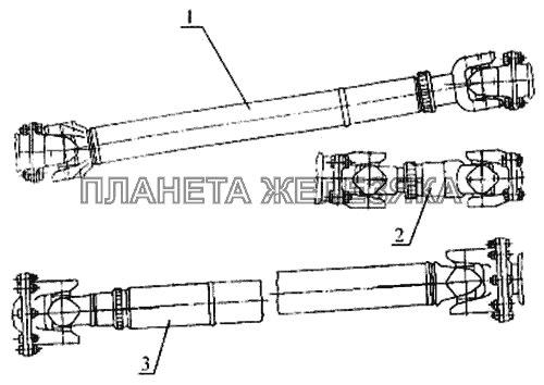 Установка валов карданных КамАЗ-4326