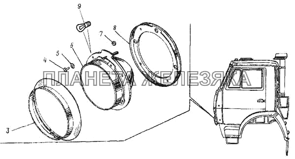 Фары и фонари передние КамАЗ-4326