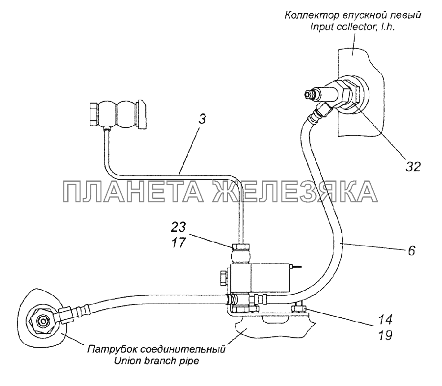 7482.1022800-10 Установка магнитного клапана КамАЗ-43261 (Евро-1, 2)